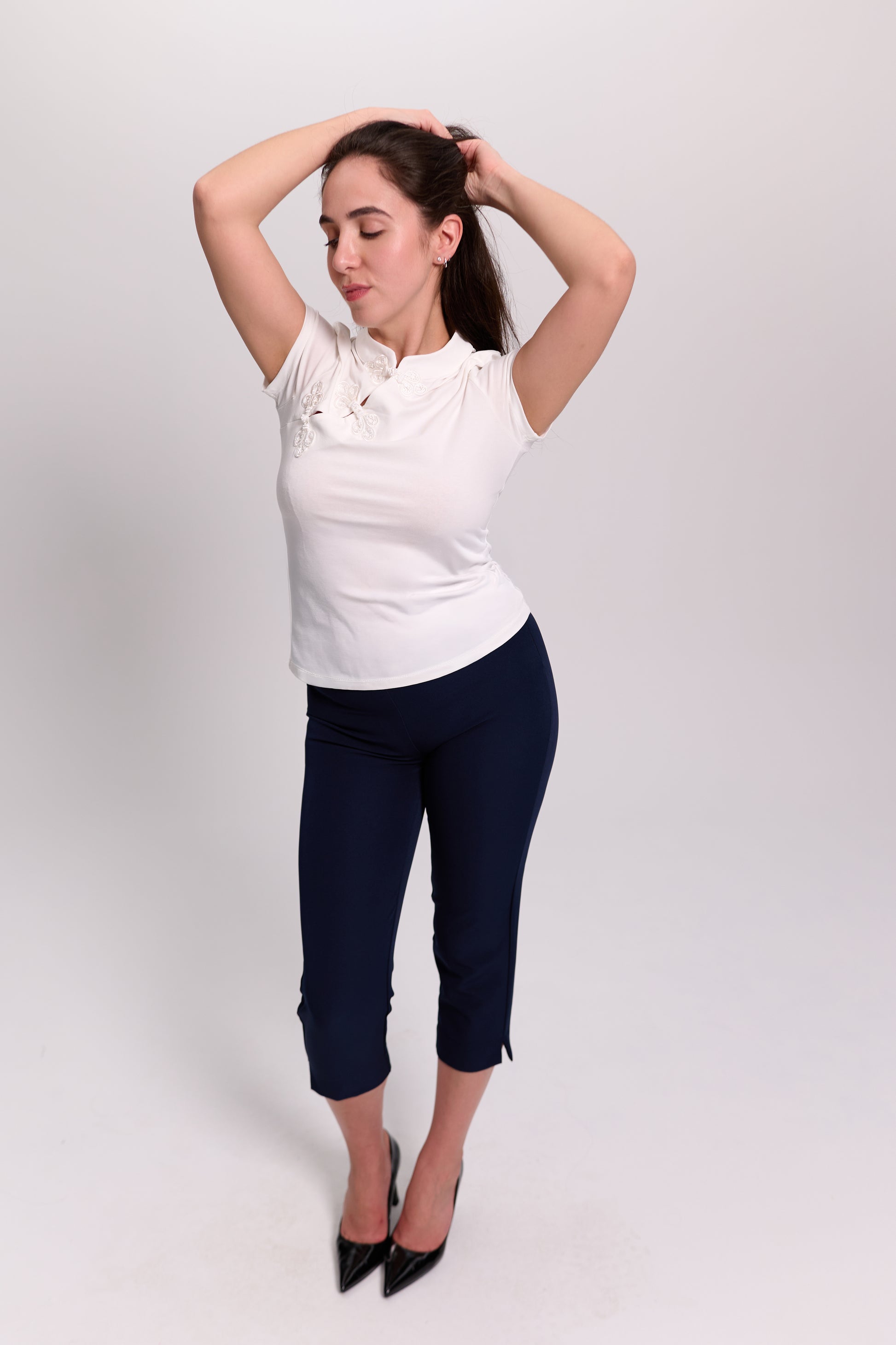 Navy Capri Trousers