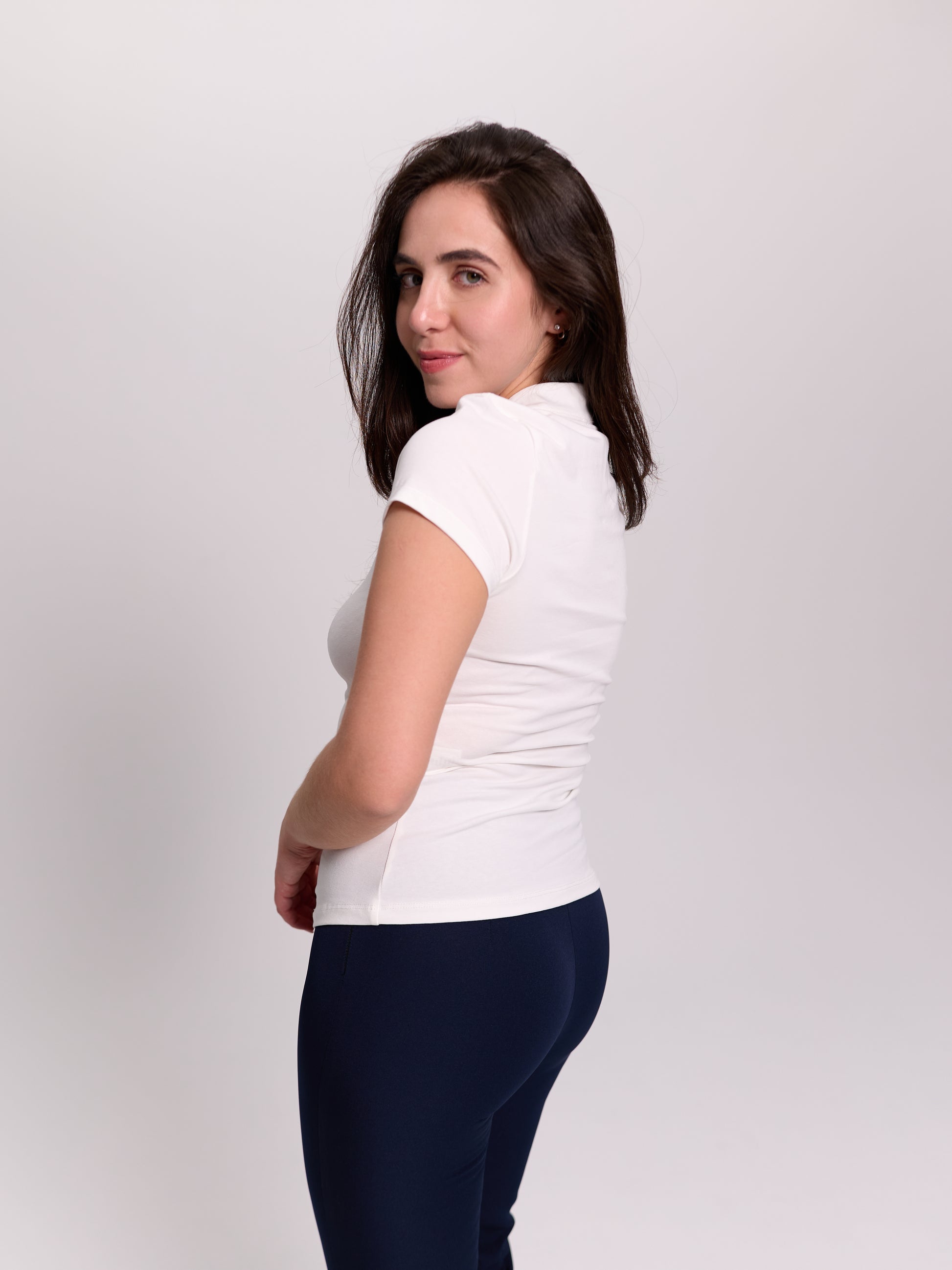 Frog-Button Mandarin Collar Top