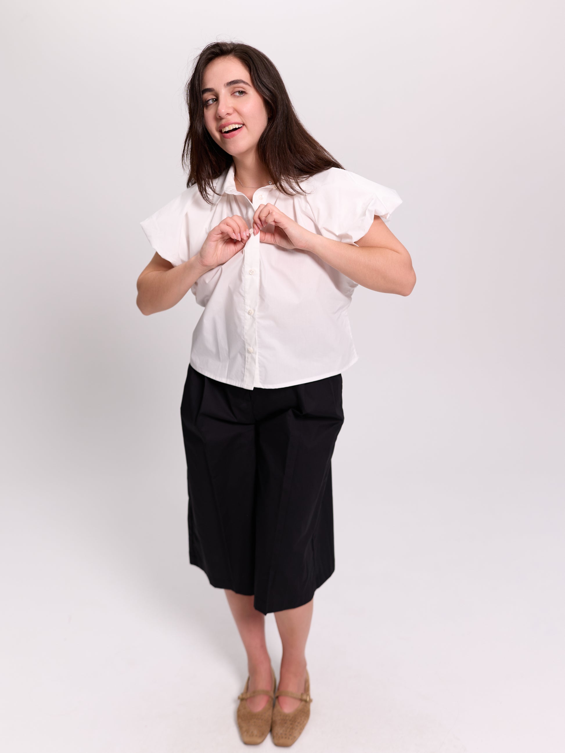 Black Wide-Leg Culotte Shorts