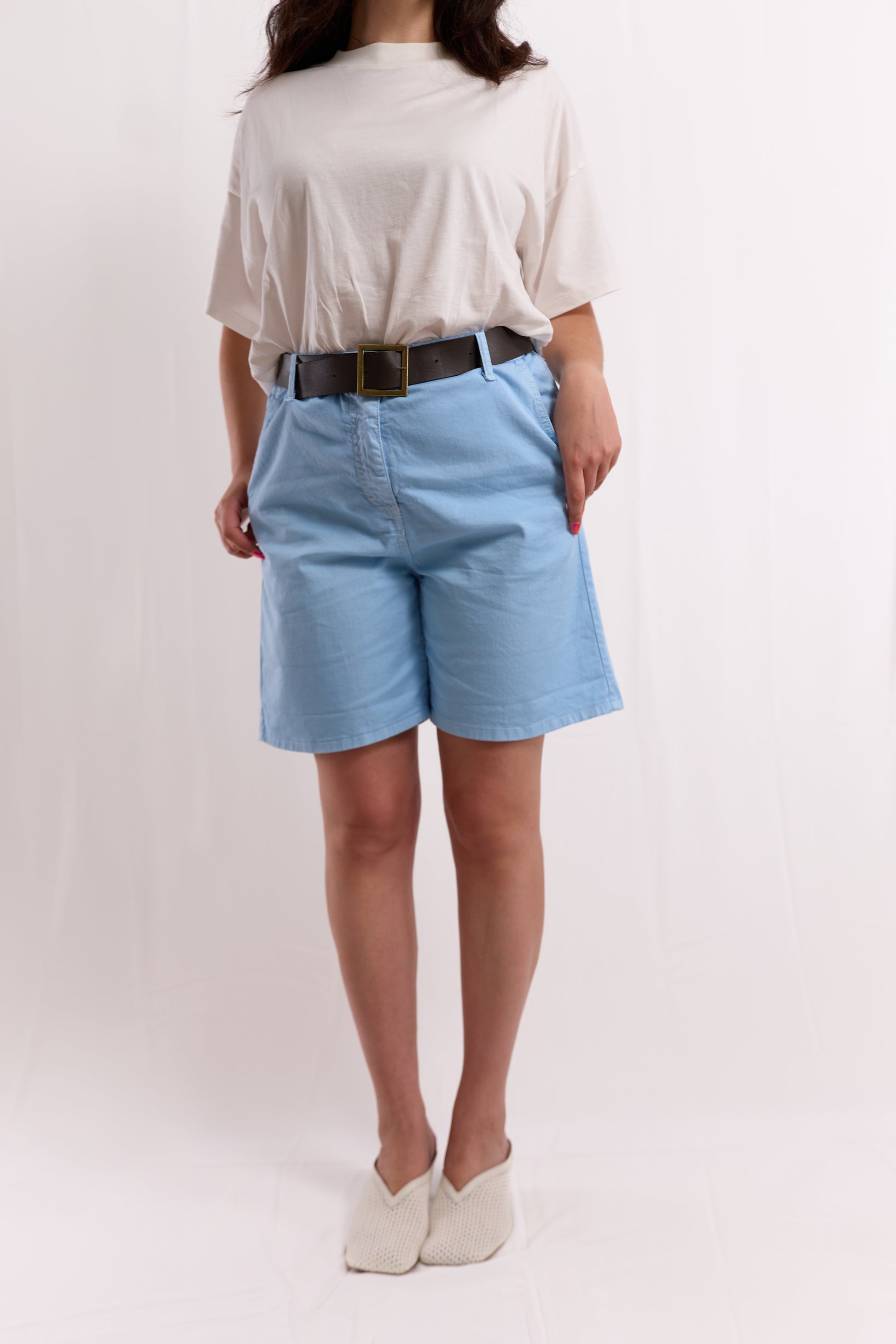 Baby Blue Twill Shorts