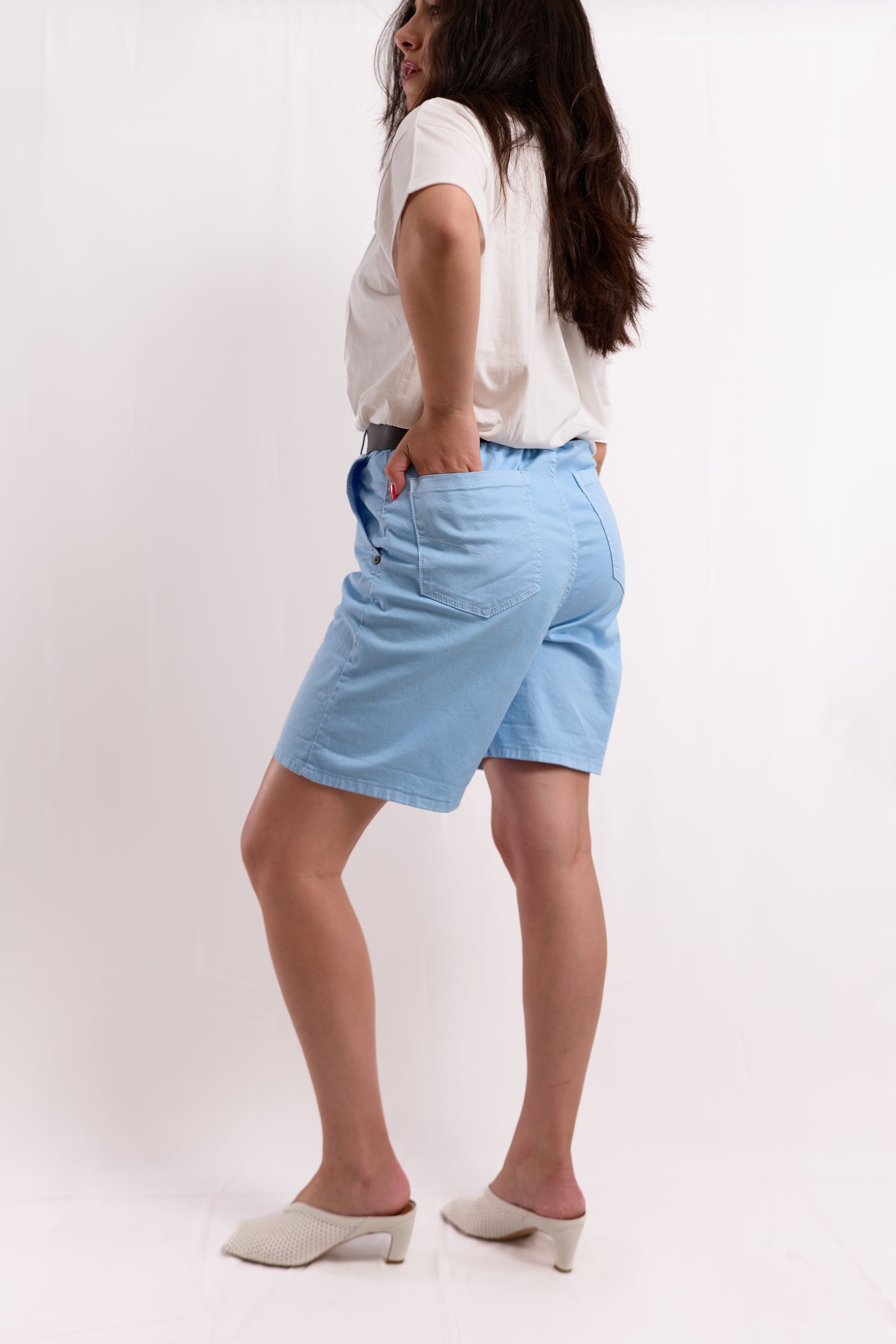Baby Blue Twill Shorts