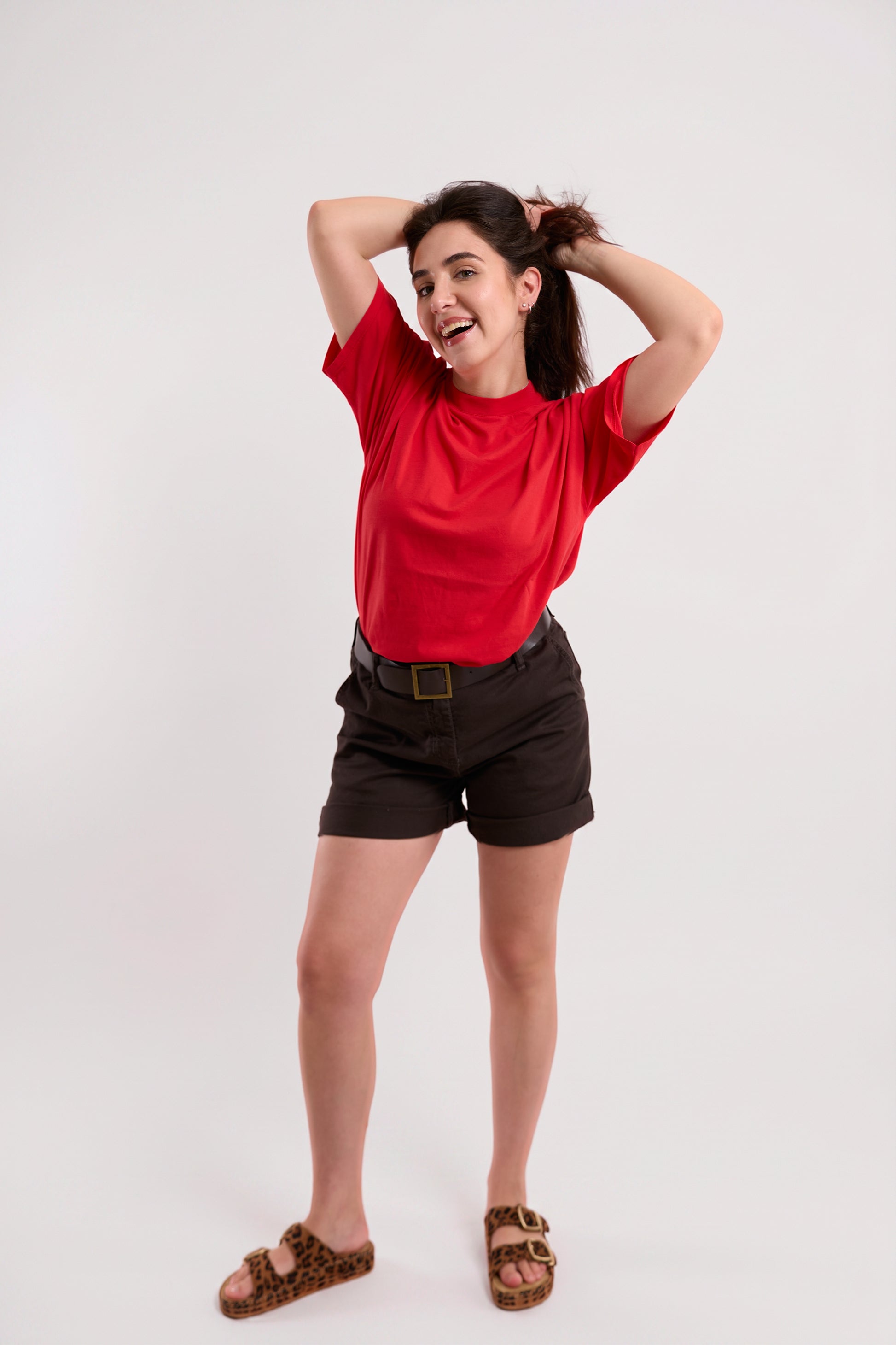 Chocolate Brown Twill Shorts
