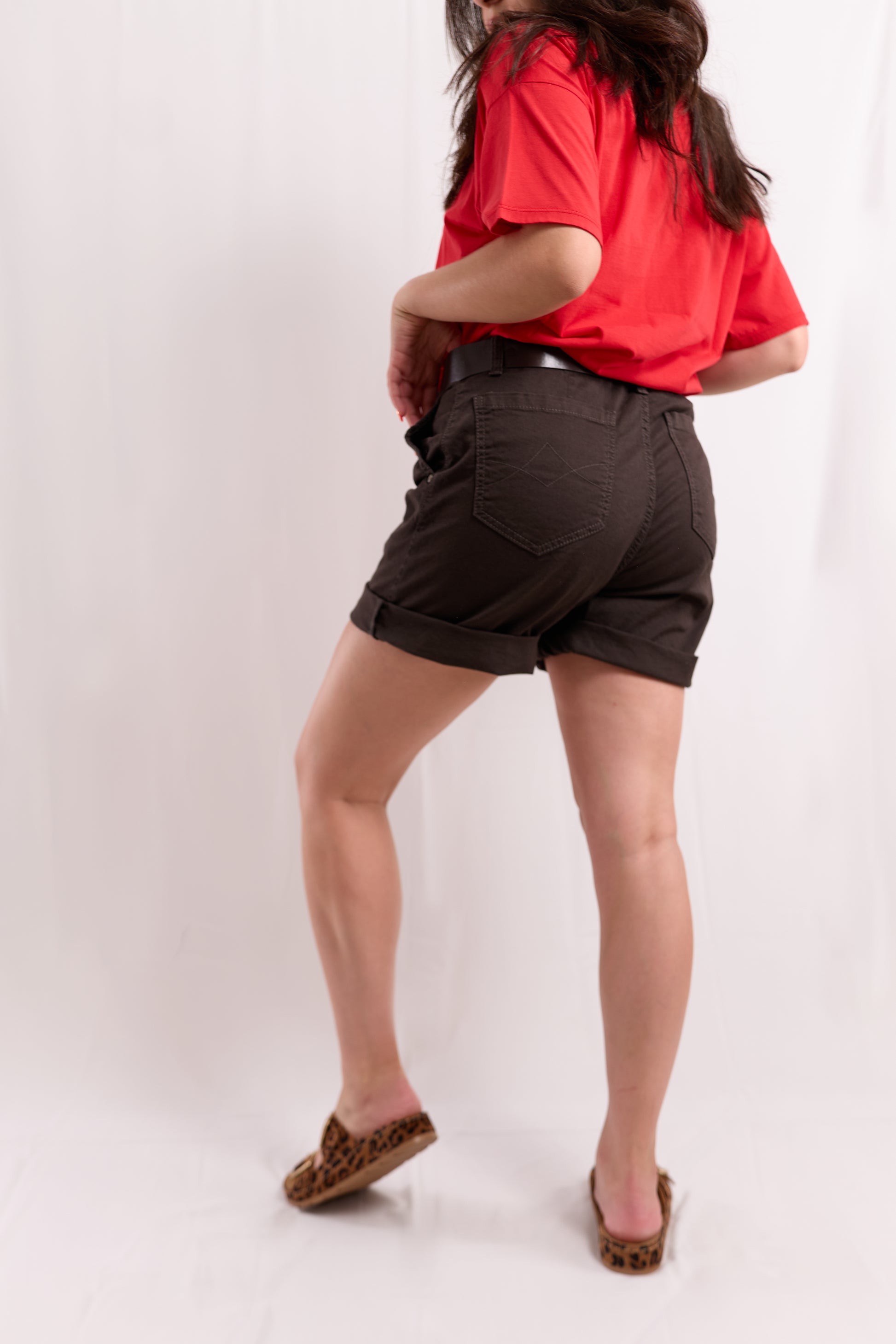 Chocolate Brown Twill Shorts