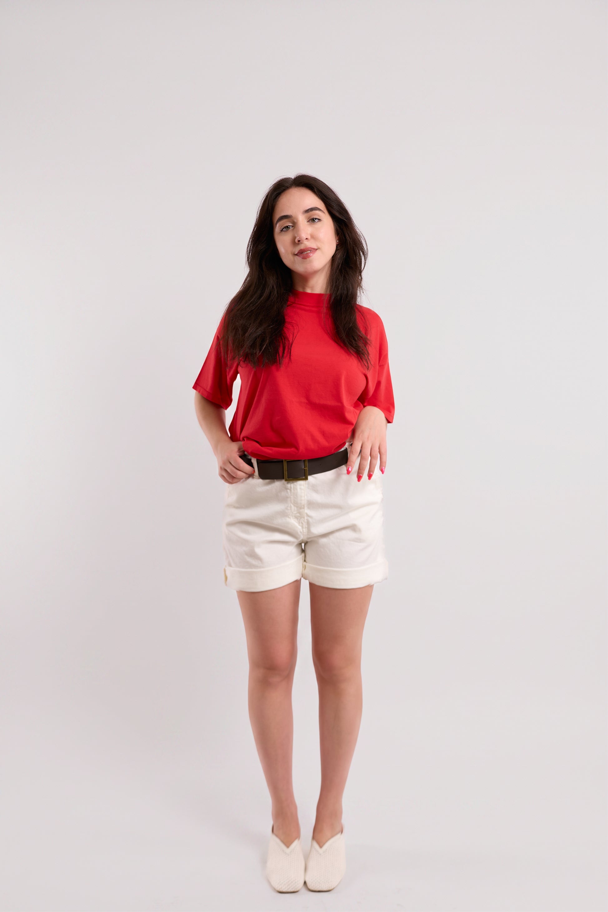 White Twill Shorts