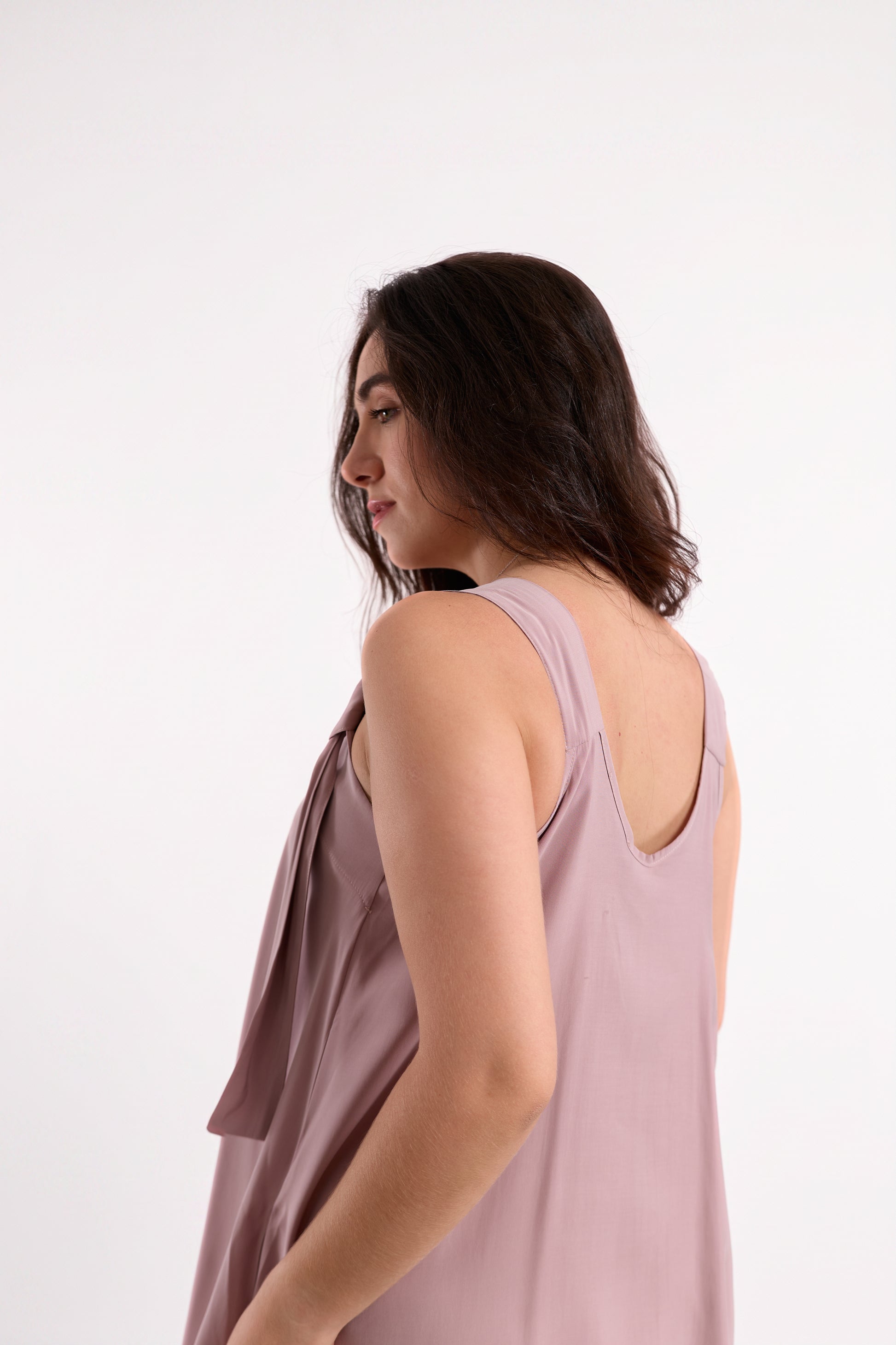 Blush Pink Oversized V-Neck Maxi Dress