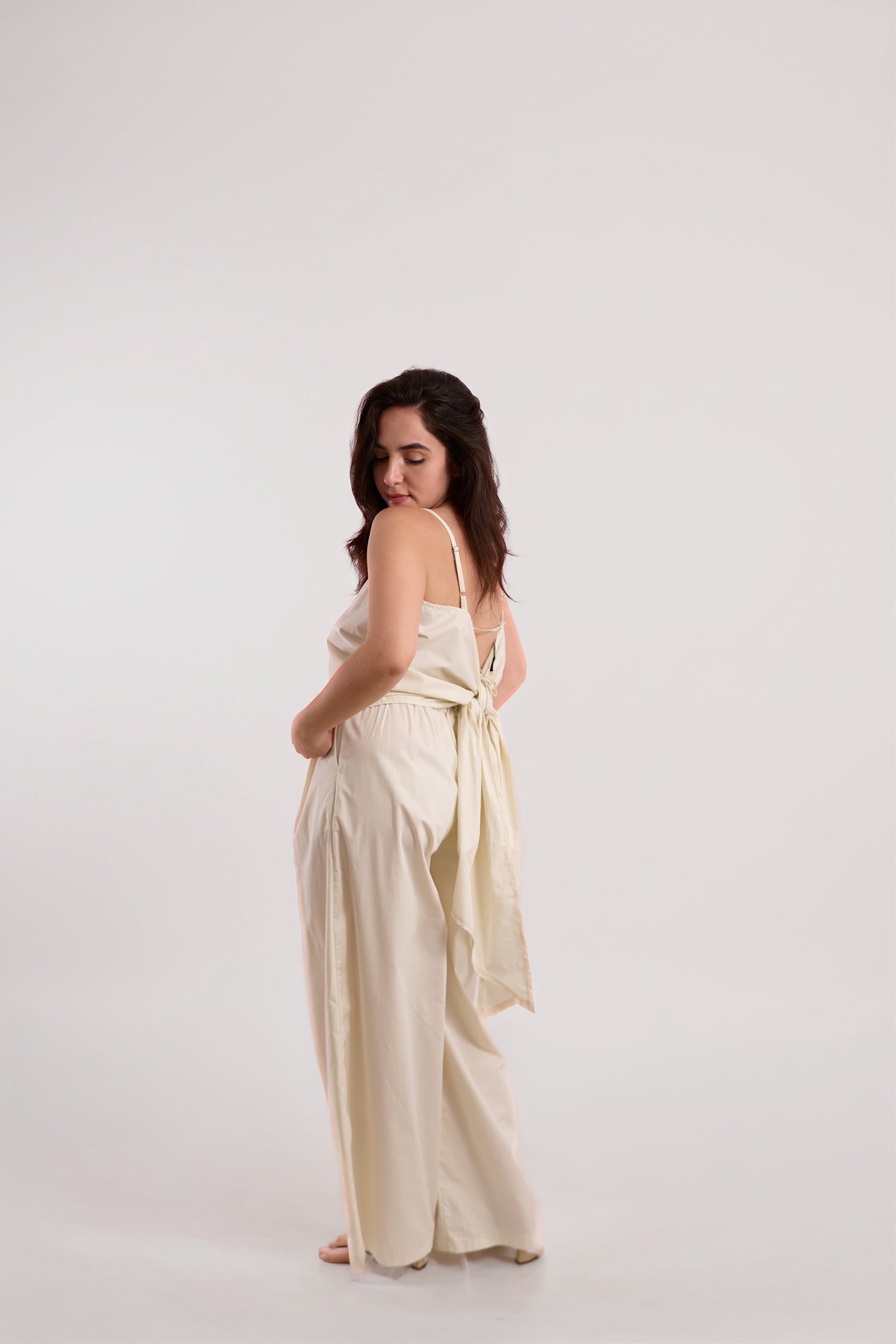 Cream Open-Tie-Back Cami Top