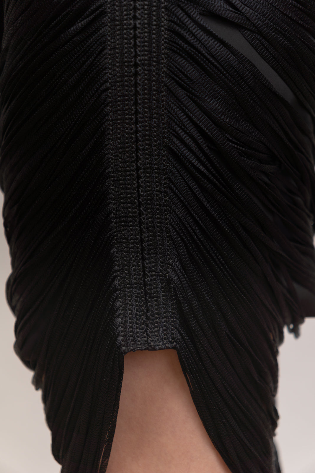 Black Draped Mini Skirt