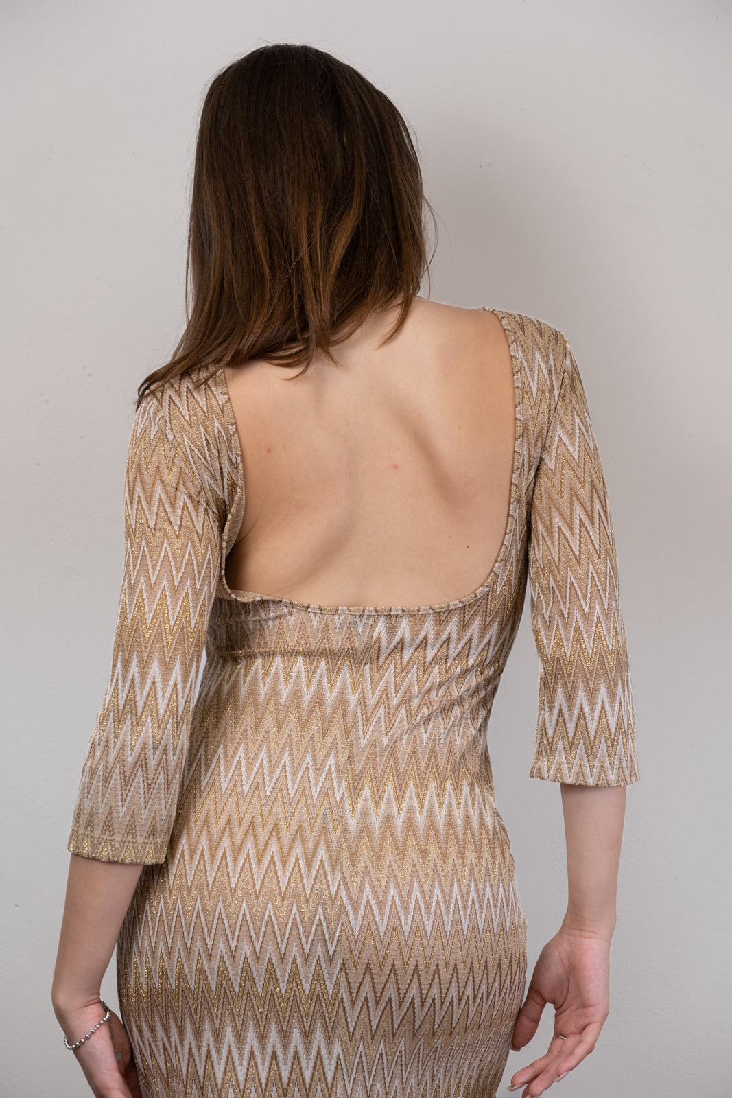 Multi-Coloured Open-Back Maxi Dress