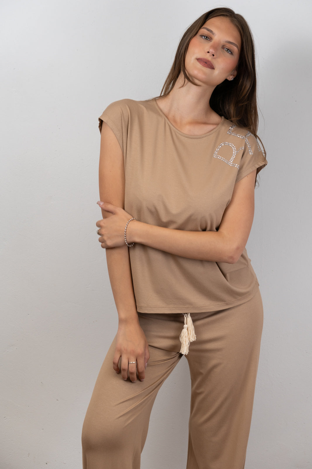 Rhinestone-Logo Lounge Set