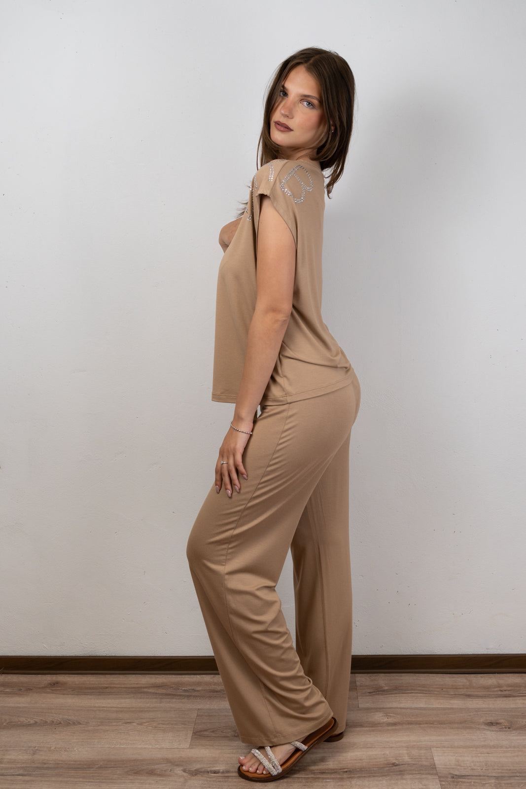 Rhinestone-Logo Lounge Set