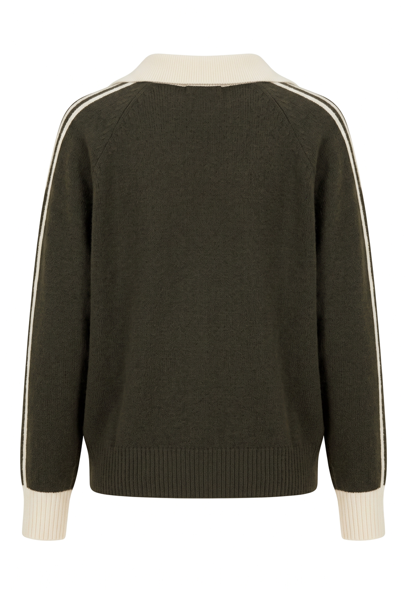 Varsity Stripe Polo Sweater