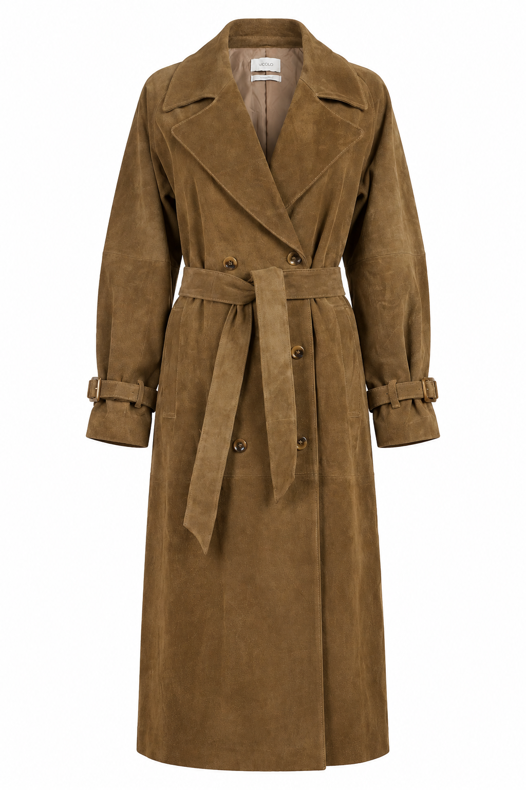 Suede Belted Trench Coat
