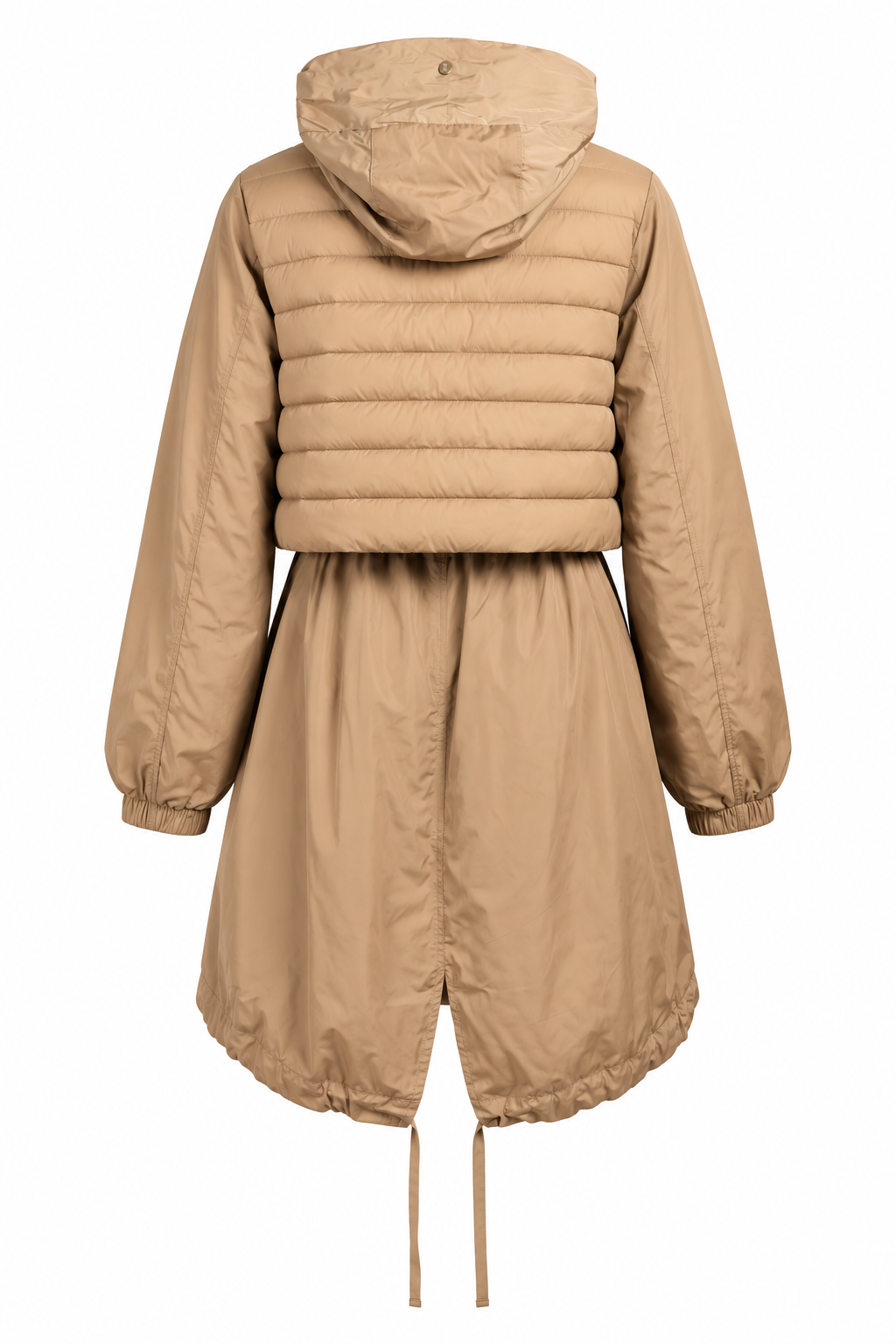 Beige Hooded Puffer Parka