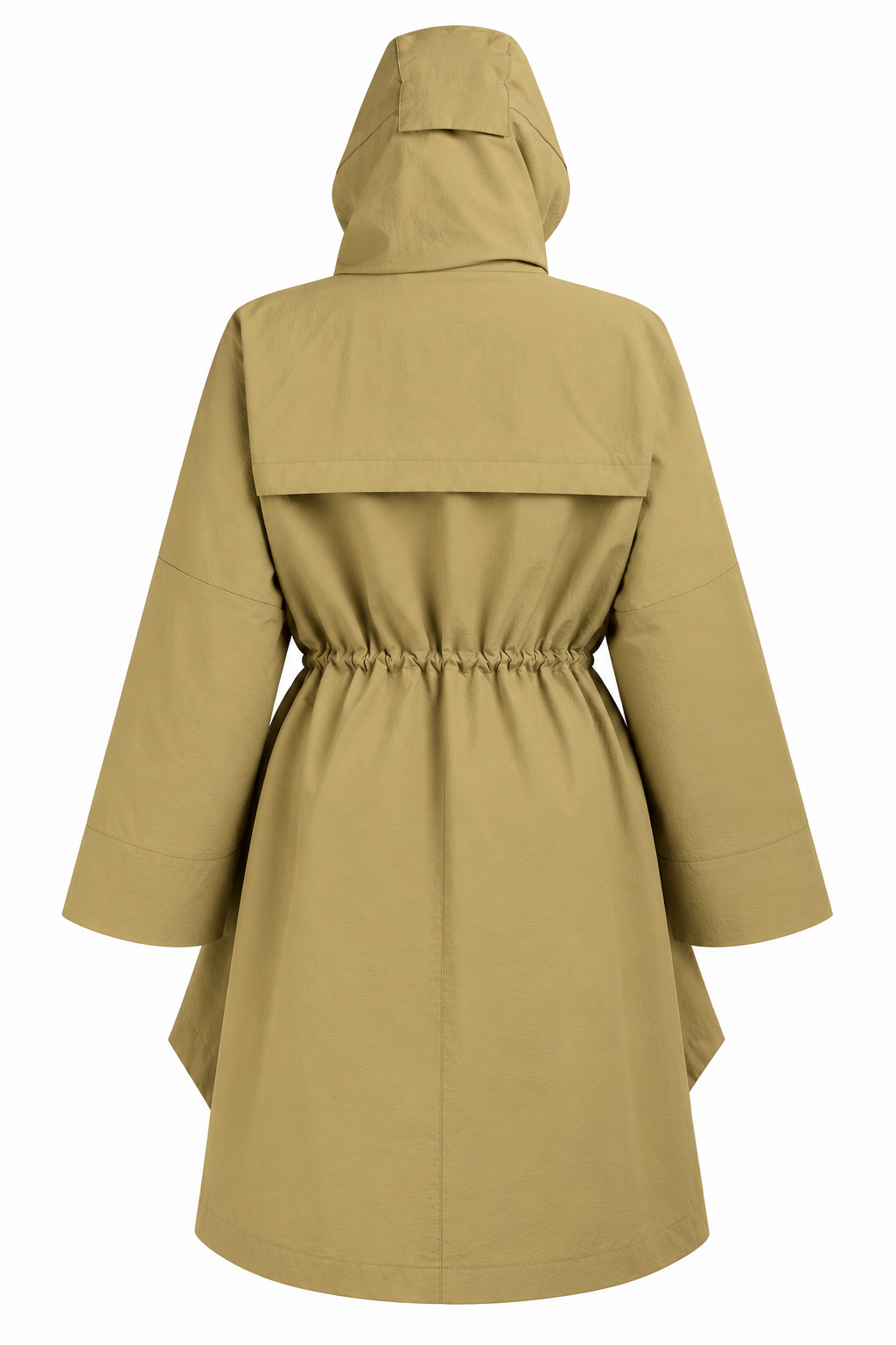 Khaki Drawstring Oversized Parka